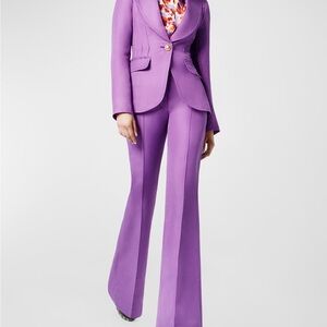 SMYTHE Peak-Lapel Pintuck Linen Cutaway Blazer size small